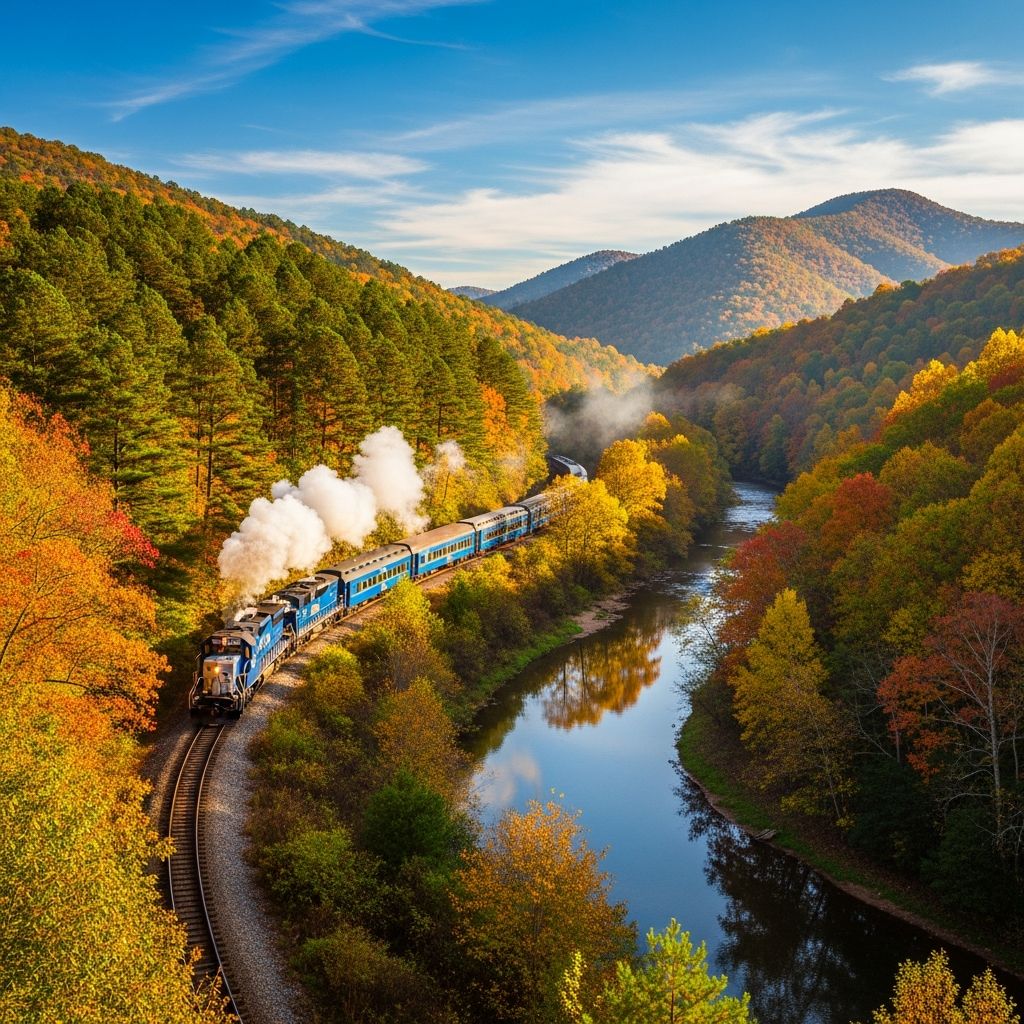 Discover the ultimate scenic train ride through Georgia's mountains, with river views, historic towns, and seasonal magic for all ages.