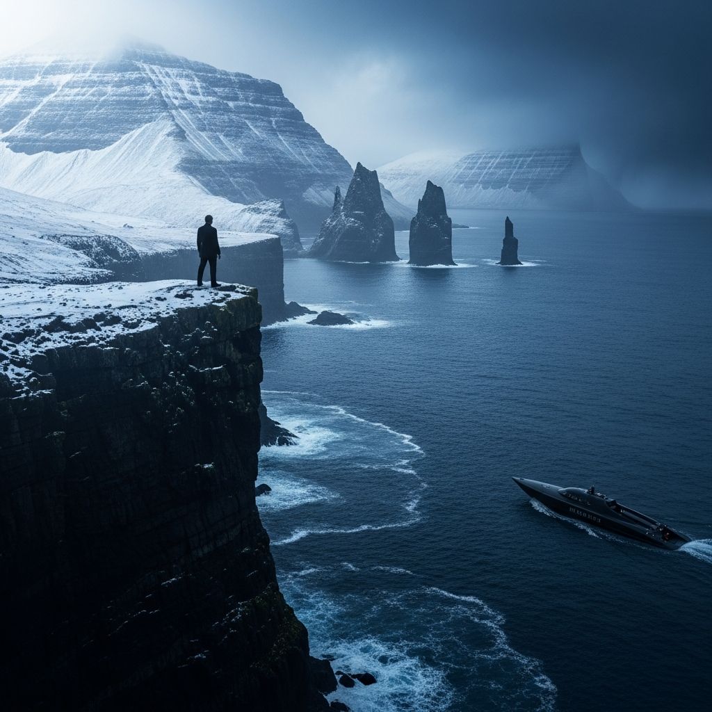 Bond’s Arctic Edge: No Time to Die in Faroe Islands Explore the rugged cliffs and hidden villages of the Faroe Islands, immortalized as James Bond's dramatic lair in No Time to Die.