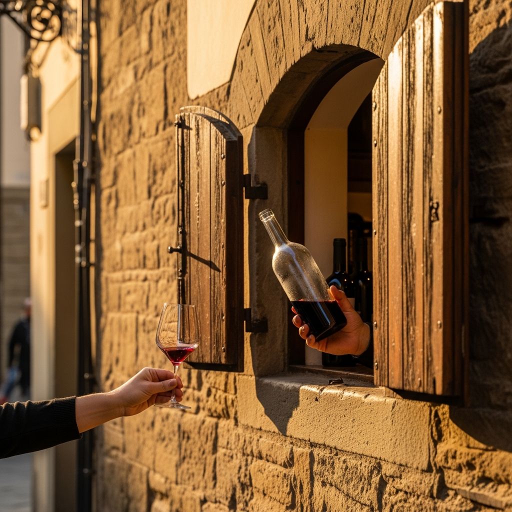 Florence Wine Windows: 4 Must-Visit Stops For Authentic Sips Uncover Florence's historic wine windows: tiny portals blending Renaissance history, Tuscan wines, and modern charm for an authentic Italian experience.