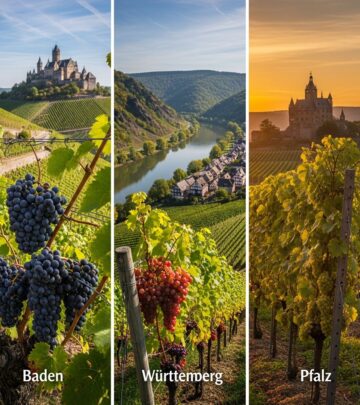 Discover the sun-kissed vineyards of Baden, Württemberg, and Pfalz—Germany's underrated wine regions brimming with bold reds, crisp whites, and scenic beauty.