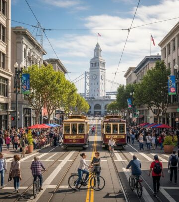Discover how San Francisco transformed its bustling Market Street into a car-free haven, boosting safety and transit, amid recent policy shifts.