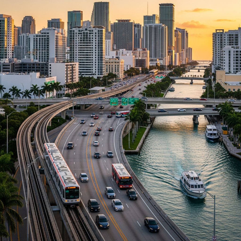 Master Miami's diverse transit options from trains and buses to bikes, rideshares, and ferries for seamless city exploration.